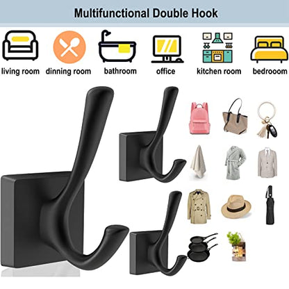 TOFIIGREM Black Wall Hooks - Coat & Towel Hooks (4 Pack, Heavy Duty, Modern Style) - size: "Cylindrical" Shape 4 Pack