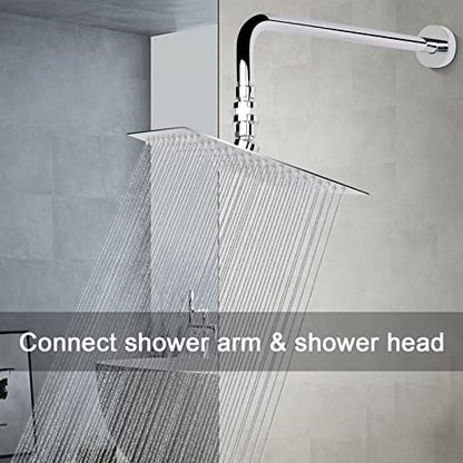 NearMoon Shower Head Swivel Ball Adapter - Solid Brass Shower Connector Ball Joint Adjustable Universal Shower Arm Extension Component (Chrome Finish) - color: Chrome Finish