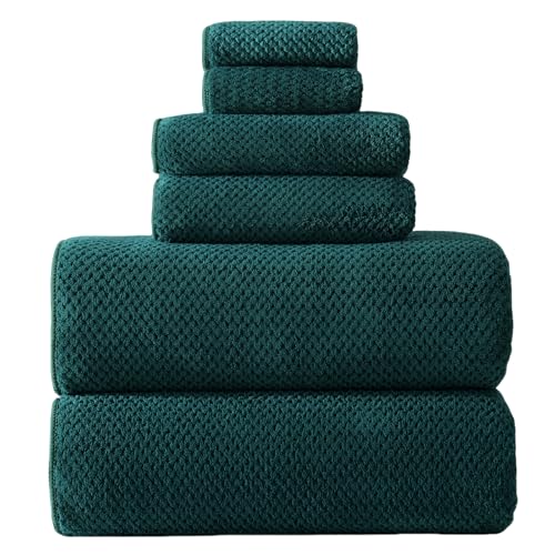 40x80 Inches Bath Sheets Towels for Adults Oversized Bath Towels Extra Large Luxury Super Soft Absorbent Quick Dry Microfiber (Dark Green,6PCS) - color: 05_dark Green, size: Bath Sheets Set-6PCS