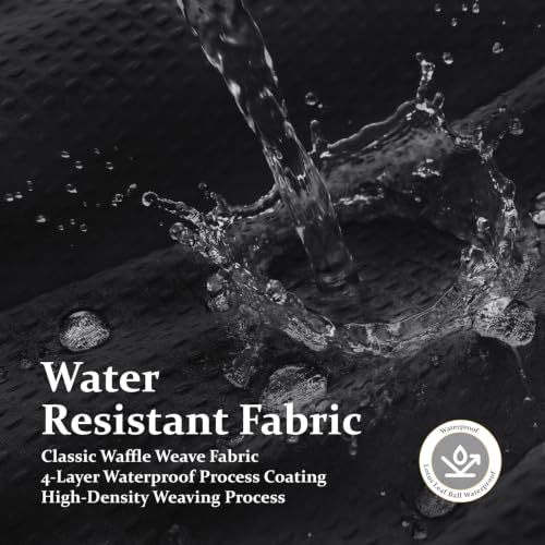 Extra Long Waffle Shower Curtain 256 GSM Fabric 72"x84" Black | 84 Inch Long, Thick Cloth, Weighted Hem, Water Repellent, Tall Hotel Luxury Polyester Shower Curtains for Bathroom 12 Hooks - color: Black, size: 72"W x 84"L (Pack of 1)