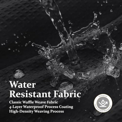 Stall Waffle Shower Curtain 256 GSM Heavy Fabric 54x78 Black | 54 x 78 Inch Long, Thick Cloth, Weighted Hem, Water Repellent, Hotel Luxury Polyester Shower Curtains for Bathroom 10 Hooks - color: Black, size: 54"W x 78"L (Pack of 1)