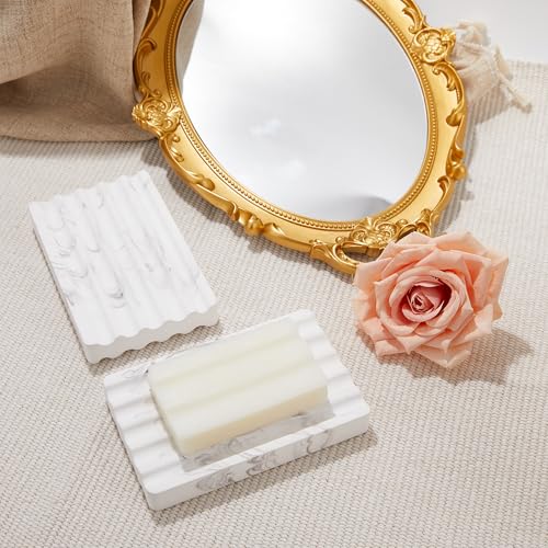 Quick Dry Diatomite Soap Dish, Water Absorbing Stone Soap Holder for Bathroom Sink, Non Slip Soap Tray for Shower or Kitchen