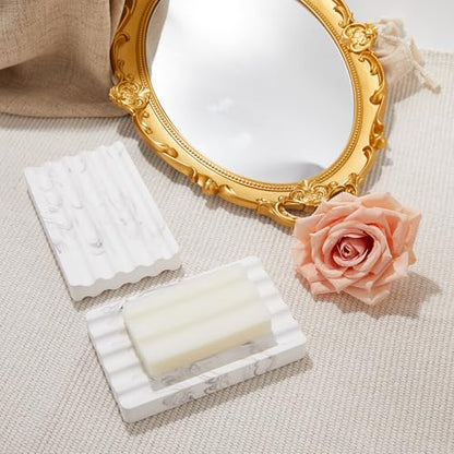 Quick Dry Diatomite Soap Dish, Water Absorbing Stone Soap Holder for Bathroom Sink, Non Slip Soap Tray for Shower or Kitchen