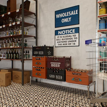 14" Deep x 54" Wide x 8" Height 1-Tier Wire Shelving Kit | NSF Commercial Storage Rack Unit - size: 14" Deep x 54" Wide