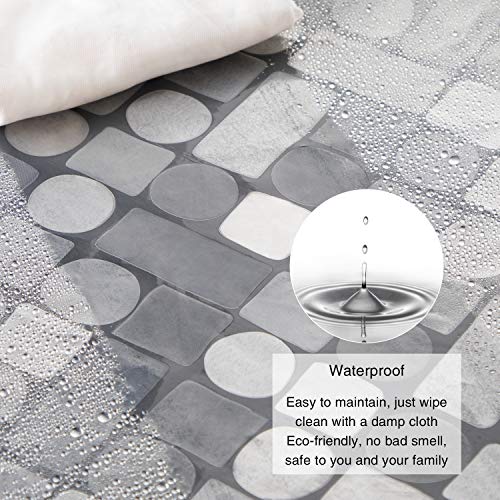 WELTRXE Shower Curtain Liner Waterproof, Clear 3D Geometric Patterns Heavy Duty Shower Liner with Magnets for Bathroom Shower Stall, Bathtubs, Thick Liner Without Chemical Smell, 72 x 72, 12 Hooks - color: Clear - Geometric Patterns