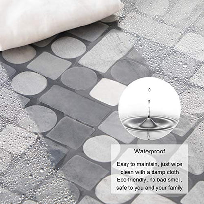WELTRXE Shower Curtain Liner Waterproof, Clear 3D Geometric Patterns Heavy Duty Shower Liner with Magnets for Bathroom Shower Stall, Bathtubs, Thick Liner Without Chemical Smell, 72 x 72, 12 Hooks - color: Clear - Geometric Patterns