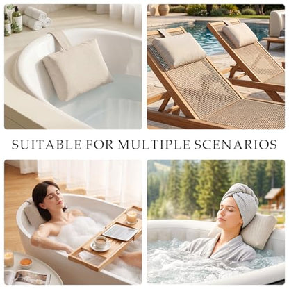 1-Pack Soft Pillow for hot tub, Clawfoot Tub & Chaise Lounge, Must Have Neck Pillow Bath Waterproof Essential Accessories for Big Soaking Tub, Patio recliner, Pool Lounger Chair, Fathers Day Dad Gifts - size: 1-Pack