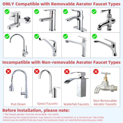 Hibbent Sink Faucet Hose Sprayer Attachment with 10 Adapters - Dual Function Handheld Bidet, Rinser & Shower Head - for Feminine Hygiene, Baby Diaper Cleaning & Pet Bathing