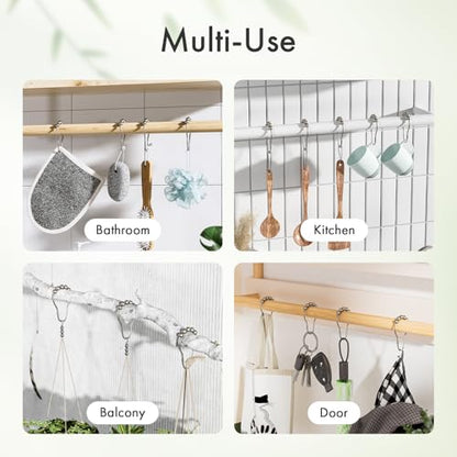 Shower Curtain Rings, Rust-Resistant Metal Shower Hooks Ring Shower Rings for Curtain Rolling Shower Curtain Hooks for Bathroom Shower Rod Shower Curtain Hangers, Set of 12, Matte Nickel - color: Matte Nickel