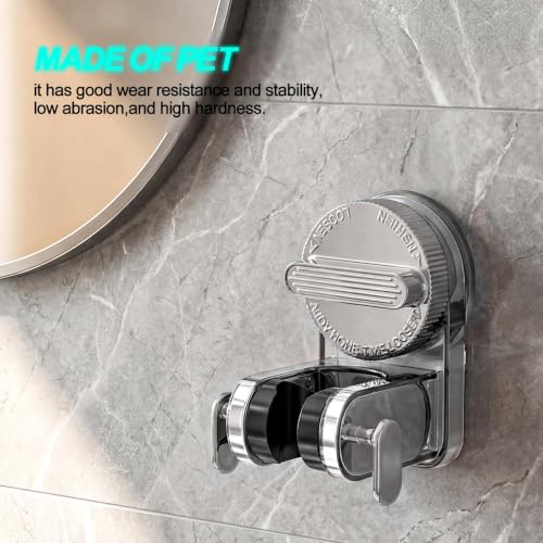 White Shower Head Holder Suction,Handheld Shower Handle Bracket, Adjustable Bathroom Wall Mount Wand Holder - color: White