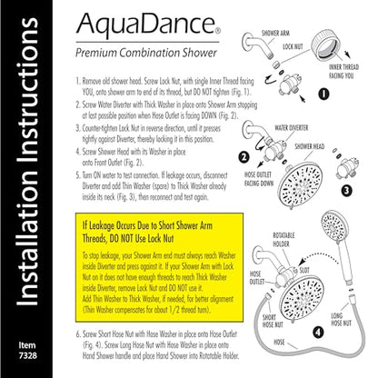 AquaDance 7" Premium High Pressure 3-way Rain & Handheld Shower Head Combo | Enjoy Dual 6-Setting Luxury Shower Heads Separately or Together for the Best of Both Worlds! Stainless Steel Hose - Bronze - color: Oil Rubbed Bronze, style: 2.5 Gallons Per Minu