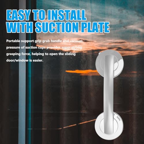 Amosfun Suction Grab Bar for Bathtubs and Showers Bathroom Bath Handrails Easy Install Suction Cup Door Handle 7.71 x 2.36 x 1.96 Inch