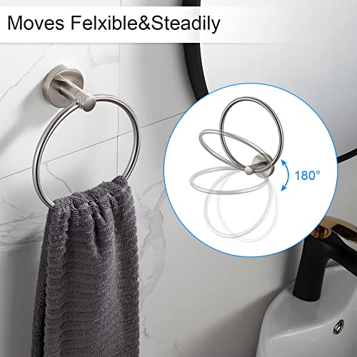 BGL Bathroom Hardware Set Brushed Nickel Bathroom Accessory Set Towel Bar 8 Pieces - color: Brushed Nickel, size: 8 PIECES