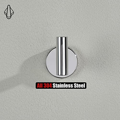 JQK Chrome Bathroom Towel Hook, 304 Stainless Steel Coat Robe Clothes Hook for Bathroom Kitchen Garage Wall Mounted (Pack of 2), TH100-CH-P2 - color: Chrome, size: 2 Pack
