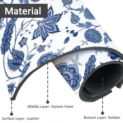15" X 5.5" Kitchen Sink Splash Guard Faucet Mat Floral Super Absorbent Fast Drying Faucet Guard & Draining Mat Sink Splash Guard Behind Faucet for Kitchen, Bathroom - size: 15" x 5.5"