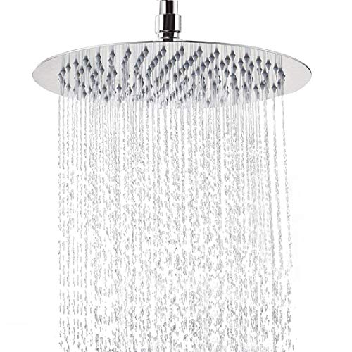 NearMoon Rain Shower Head, Ultra-Thin Design-Pressure Boosting, Awesome Some Experience, High Flow Stainless Steel Rainfall Head (12 Inch, Chrome Finish) - color: Chrome Finish, size: 12 Inch