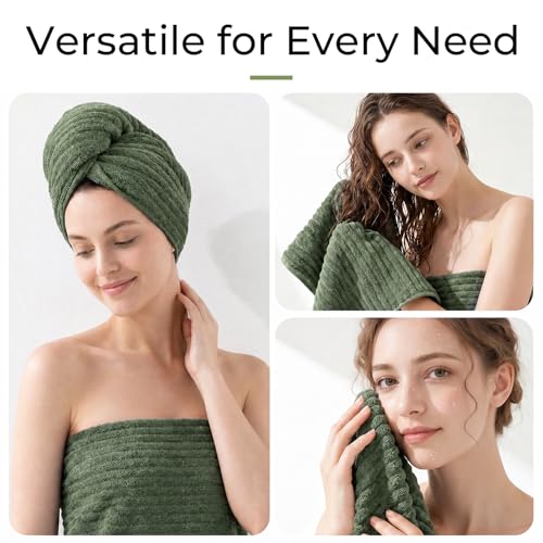 ZVH Hand Towels for Bathroom 6pcs 14X29.5inch,Quick Dry Microfiber,Super Soft,Hand Towels with Hanging Loops for Spa,Kitchen,Hotel (Avocado Green, Set of 6) - color: Avocado Green