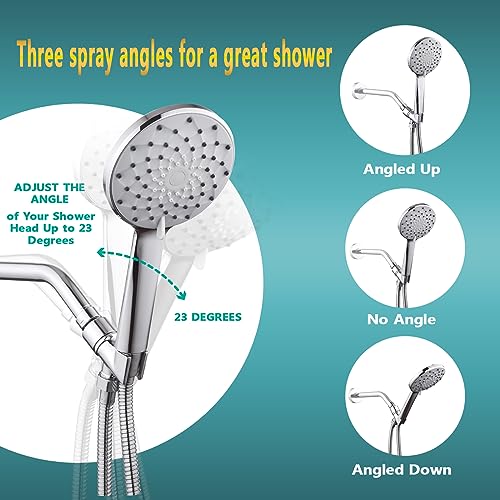 All Metal Handheld Shower Head Holder - Adjustable Shower Rod Holder with Brass Pivot Ball - Handheld Shower Head Holder - Shower Hose Holder for attaching Shower arm to Shower Hose, Chrome… - color: Handheld