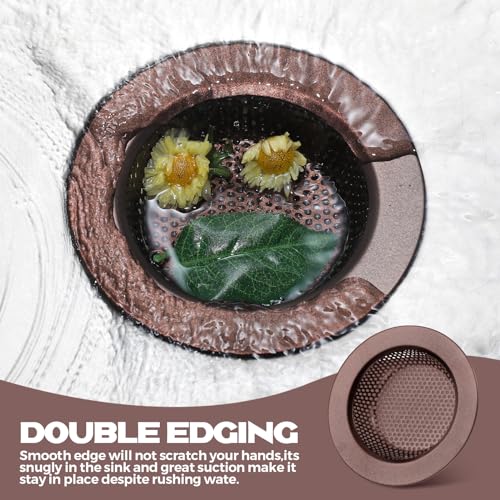 2 Pcs Sink Strainer Stainless Steel Kitchen Sink Drain Strainer Basket Cover Mesh Hair Food Catcher, Large Wide Rim of 4.4 Diameter(Oil Rubbed Bronze) - color: Oil Rubbed Bronze