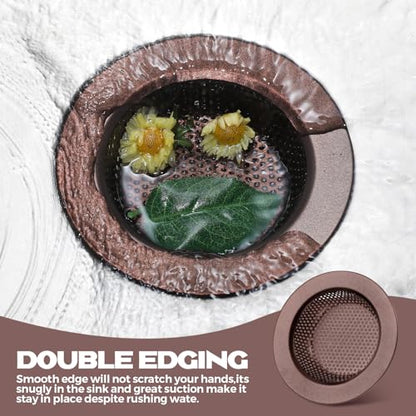 2 Pcs Sink Strainer Stainless Steel Kitchen Sink Drain Strainer Basket Cover Mesh Hair Food Catcher, Large Wide Rim of 4.4 Diameter(Oil Rubbed Bronze) - color: Oil Rubbed Bronze