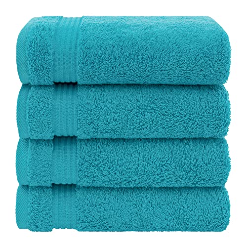 American Veteran Towel, Hand Towels for Bathroom Set of 4, 100% Cotton Turkish Hand Towel Sets, Soft Hand Face Towels, Aqua Blue Hand Towels - color: Aqua Blue, size: 16x28