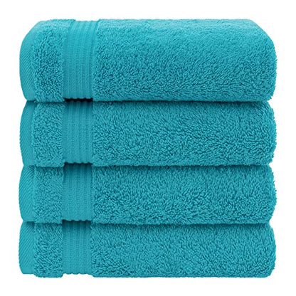 American Veteran Towel, Hand Towels for Bathroom Set of 4, 100% Cotton Turkish Hand Towel Sets, Soft Hand Face Towels, Aqua Blue Hand Towels - color: Aqua Blue, size: 16x28