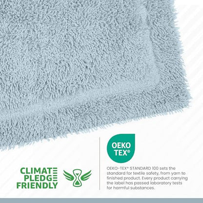 Martex Ringspun Bath Rug, 20" x 30", Soft Blue | 100% Cotton, Super Soft, Super Absorbent, Non-Slip, Quick Drying - color: Soft Blue