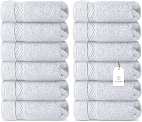 White Classic 2 Luxury White Bath Sheet Towels 35 x 70, 6 Hand Towels 16 x 30 and 12 Washcloths 13 x 13 | Cotton, Highly Absorbent and Quick Dry for Hotels, Spa and Bathroom