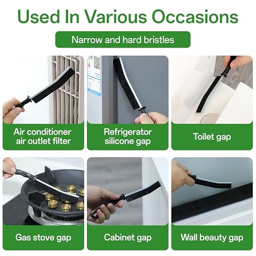 Crevice Cleaning Brush Set, 6 Pack Hard Bristle Detail Brushes for Tight Spaces, Bathroom Tile Grout, Sink, Car Vent - Versatile Gap Cleaning Tool