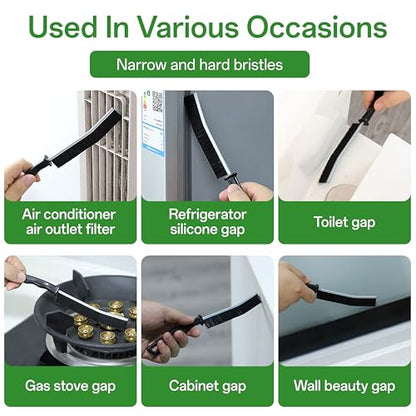 Crevice Cleaning Brush Set, 6 Pack Hard Bristle Detail Brushes for Tight Spaces, Bathroom Tile Grout, Sink, Car Vent - Versatile Gap Cleaning Tool