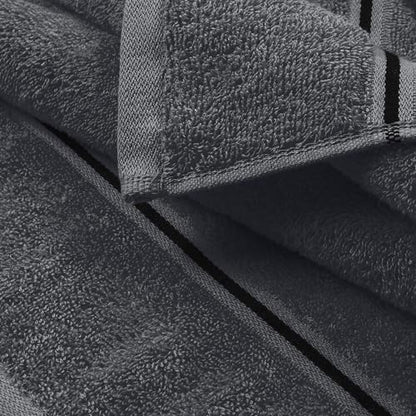 MyOwn Ultra Soft 6 Pack Cotton Towel Set, Contains 2 Bath Towels 28x55 inch, 2 Hand Towels 16x24 inch & 2 Wash Coths 12x12 inch, Ideal Everyday use, Compact & Lightweight - Charcoal Grey - color: Charcoal Grey, size: 6 Piece Set
