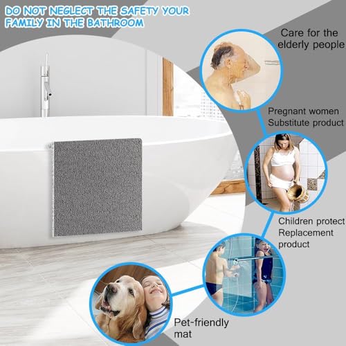 Shower Mat Non Slip 32 x 24 inch: Loofah Anti Slip Shower Mat,Non Slip Bathtub Mat for Inside Shower,Quick Drying Shower stall mat with Drain Hole in Middle,for Shower,Bathroom and Wet Areas - color: Grey