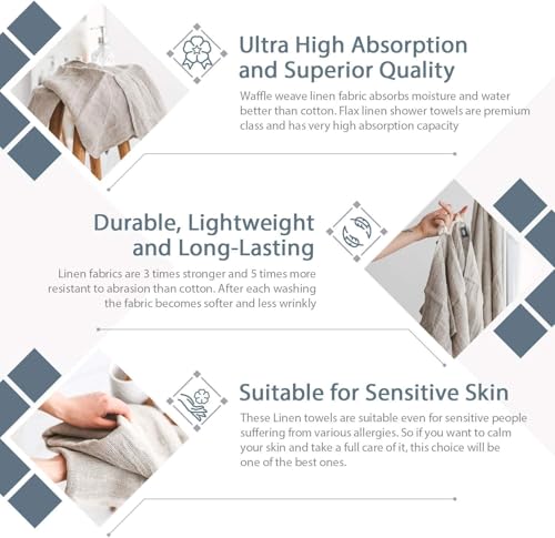 100% Linen Bath Sheet 35x70 - European Flax Open Weave Linen Bath Towel Oversized - Lightweight Absorbent Exfoliating Bath Sheets Towels for Adults - Quick-Drying XL Travel Towel Extra Large - size: 35x70 Inch Bath Sheet