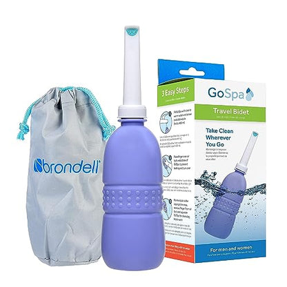 Brondell Bidet Attachment SS-250 SimpleSpa with Fresh Water Spray, Dual Nozzle, Adjustable Pressure + Portable Travel Bidet GoSpa GS-70 Bundle