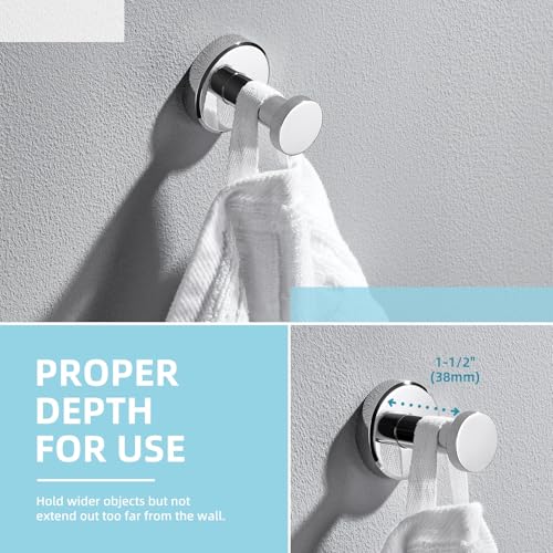 Angle Simple Single Bath Towel Hook, SUS304 Stainless Steel Round Coat Hook Wall Mounted, Robe Hanger for Kitchen Bathroom Polished Chrome - color: Polished Chrome, size: 1 Pack