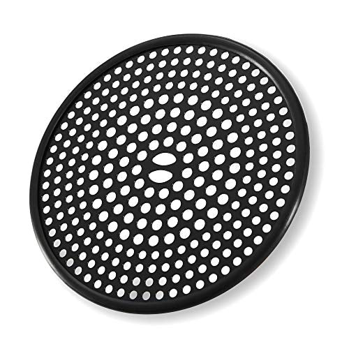 304 Stainless Steel Hair Catcher Shower Drain Cover with Silicone, Shower Stall Drain Strainer, Bathtub Hair Stopper, Bathroom Hair Trap Floor Drain Protector, Matte Black 4.33 Inches Round Flat - color: Matte Black