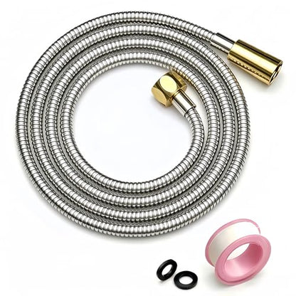 Shower Hose, 59 Inch Extra Long Flexible Stainless Steel Handheld Showerhead Hose Extension with Brass Insert and Nut, Anti-Kink Shower Head Hose Replacement (Chrome, 59 Inch) - color: Chrome