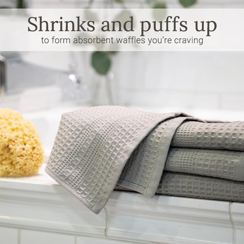 GILDEN TREE Waffle Bath Sheet Large Bath Towels Quick Dry Thin Body Towels, 40x80 Oversized Bath Towels for Adults, Classic Style (Pewter) - color: Pewter, size: Bath Sheet