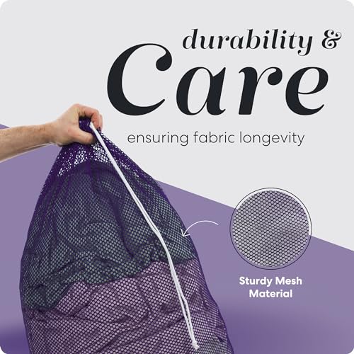 Handy Laundry Mesh XL Laundry Bag - Durable, Machine Washable with Secure Drawstring Closure - Perfect for College Dorms, Laundromats, Apartments (Purple, Large 24" x 36") | XL 24x36 Mesh Laundry Bag, Secure Drawstring, Heavy Duty, Machine Washable, for D