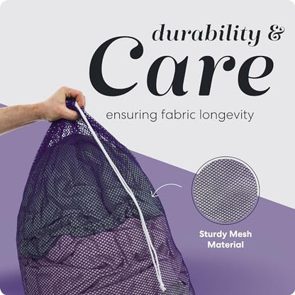 Handy Laundry Mesh XL Laundry Bag - Durable, Machine Washable with Secure Drawstring Closure - Perfect for College Dorms, Laundromats, Apartments (Purple, Large 24" x 36") | XL 24x36 Mesh Laundry Bag, Secure Drawstring, Heavy Duty, Machine Washable, for D
