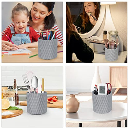 Makeup Brush Holder Organizer - 360° Rotating, 5-Slot Brush Cup for Cosmetics, Lipsticks, Pens | Vanity & Desk Organizer (Grey) - color: Grey