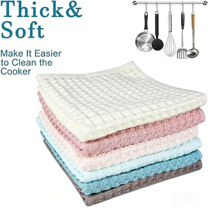vfaejll Kitchen Towels Set 6 Pack, 100% Cotton Waffle Weave Dish Cloths & Dish Towels, 13x13 Inch Hand Towels for Kitchen, Absorbent Quick-Drying Dish Rags for Washing Dishes, 6 Colors