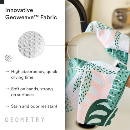 GEOMETRY Kitchen Tea Towels - Quick Dry Microfiber Dish Towels for Kitchen Diedre, 18" x 30" 1 Pack - color: Henley, style: Kitchen Towel - Single