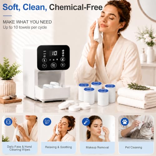 Hot Towel Dispenser for Face, IMENE 3 Temp & 3 Moisture Hot Towel Warmer & Hot Face Towel Dispenser, Large Towel Heater Machine, Keep Warm, 50 Compressed Towels for Home, Bathroom, Spa, Barber, Salon