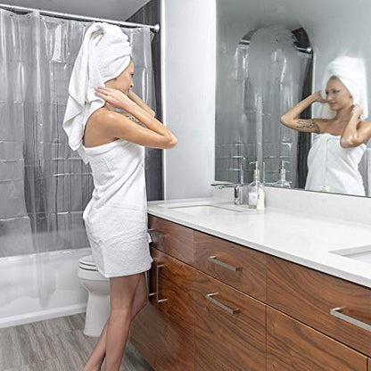 LiBa Shower Curtain PEVA 10G, 72x72 Inch Clear with 12 Rings | Heavy duty, non-Toxic with rust proof grommets,waterproof plastic shower curtain Set, weighted magnets, bathroom accessories - color: 10g Peva - Clear, size: 72"W x 72"L (Pack of 1)