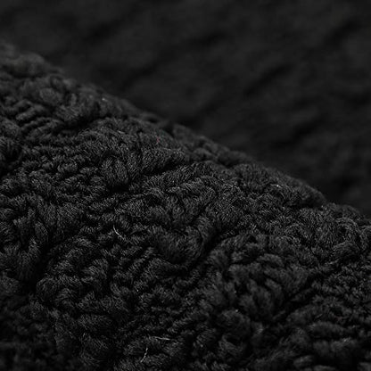 COSYHOMER 27x18 Half Round Kitchen Rug,Non Slip Washable Mat,Black 1PC | Polypropylene tufted textile,small half circle rug,kitchen sink mat,Kitchen floor mat - color: Black, size: 1'6" x 2'3" (Semicircular)