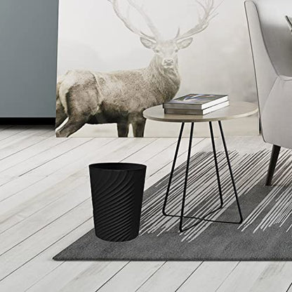 DAJITRE 1.8 Gallon Small Trash Can Wastebasket Recycling Bin Slim Profile for Compact Spaces Bathroom, Office, Bedroom, Kitchen (1.8 Gallon, Black) - color: Black, size: 1 Pack