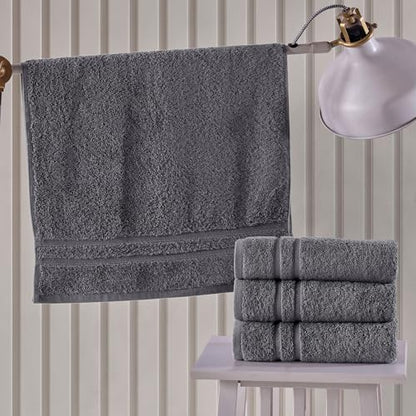 Hawmam Linen Cool Grey Hand Towels 4-Pack - 16x29 Turkish Cotton Premium Quality Soft - Small Towels for Bathroom - color: Cool Grey, size: 16 in x 29 in Hand Towel 4 Pack