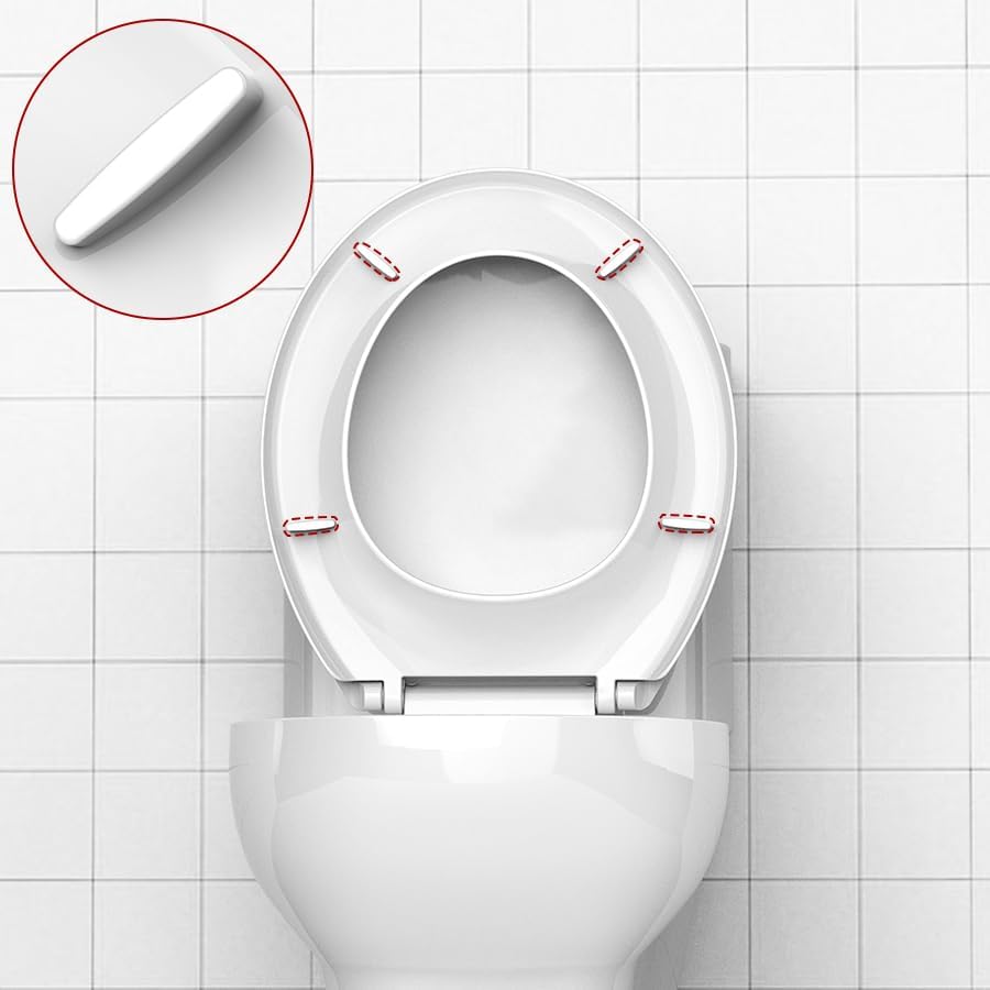Round Toilet Seat Slow Close, Easy to Install & Clean, Soft Close Toilet Seat, Detachable Seat for Longtime Usage, White - color: White-2, size: Round
