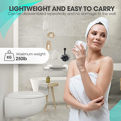 Shower Handle (2 Pack),12 Inch Grab Bars with Strong Suction Cup for Bathtubs and Showers,Shower Safety Hand Rail,No Drill Balance Bar for Bathroom,Suitable for Seniors,Elderly,Handicap